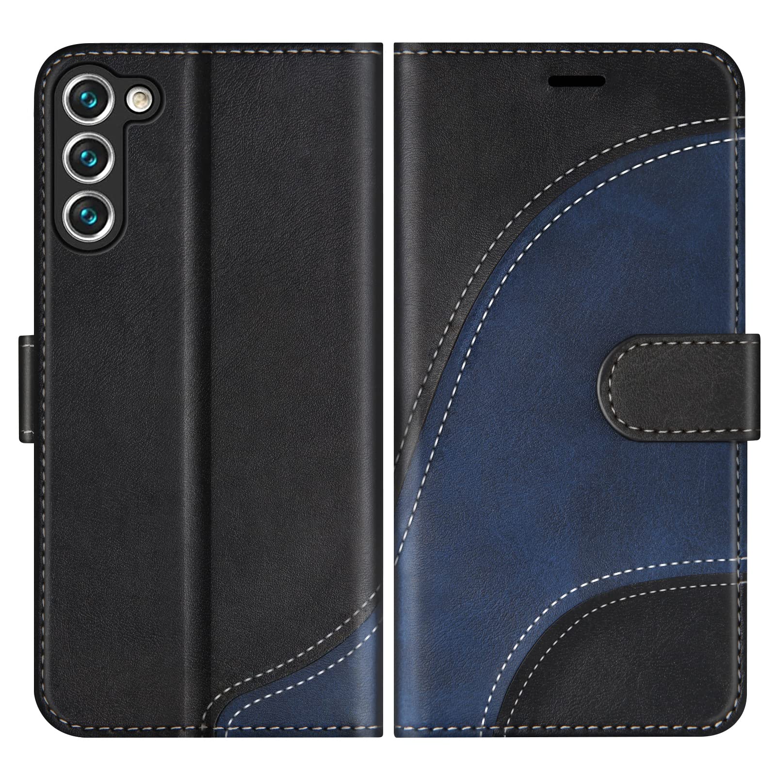 Cover per Galaxy S23, Custodia in PU Pelle Portafoglio per Samsung Galaxy S23, Magnetica Cover a Libro con Slot per Schede, Nero