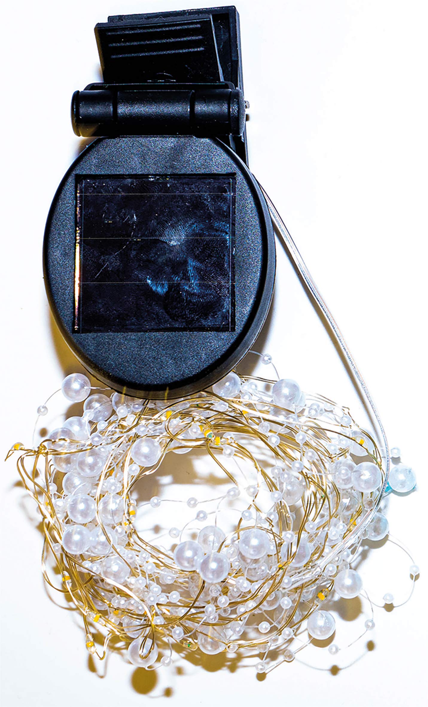Rackhams White Solar 50 Led Microlight Pearl Romantic