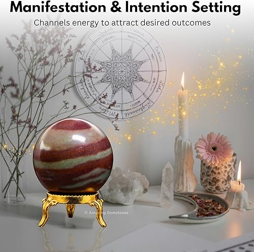 Vista 414 de Amazing Gemstone Black Tourmaline Crystal Ball with Stand - 2" Inches Crystal Sphere Meditation Balls for Witchcraft and Decorative Balls