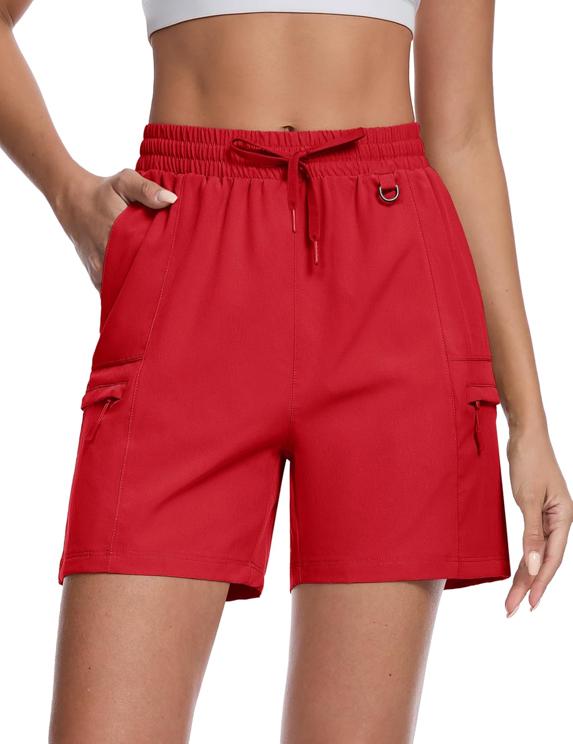 TACVASEN Women's 5" Hiking Cargo Shorts Lightweight UPF 50+ Quick Dry Athletic Shorts with Pockets Golf Outdoor Summer