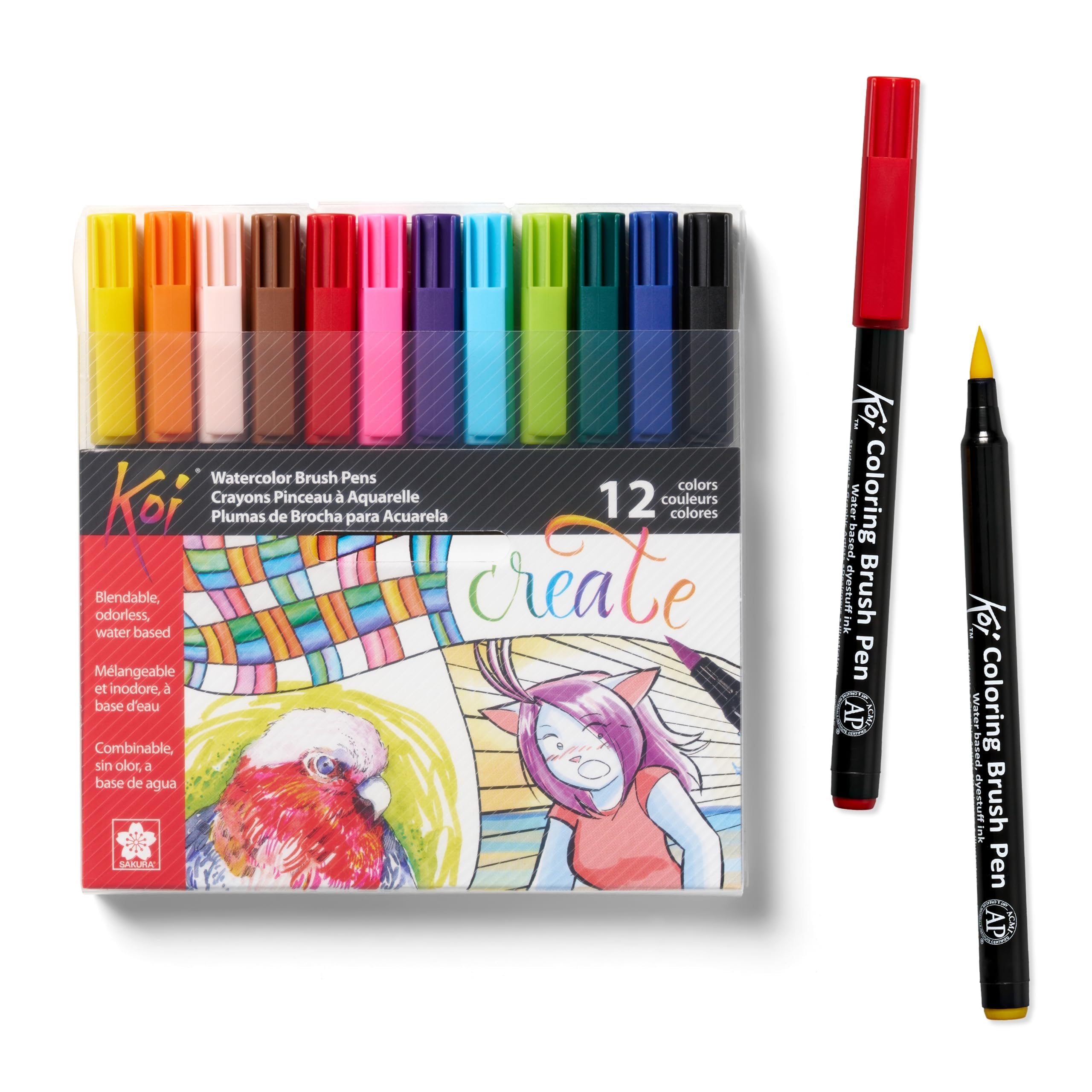 Amazon.com: SAKURA XBR-12SA 12-Piece Koi Assorted Coloring Brush