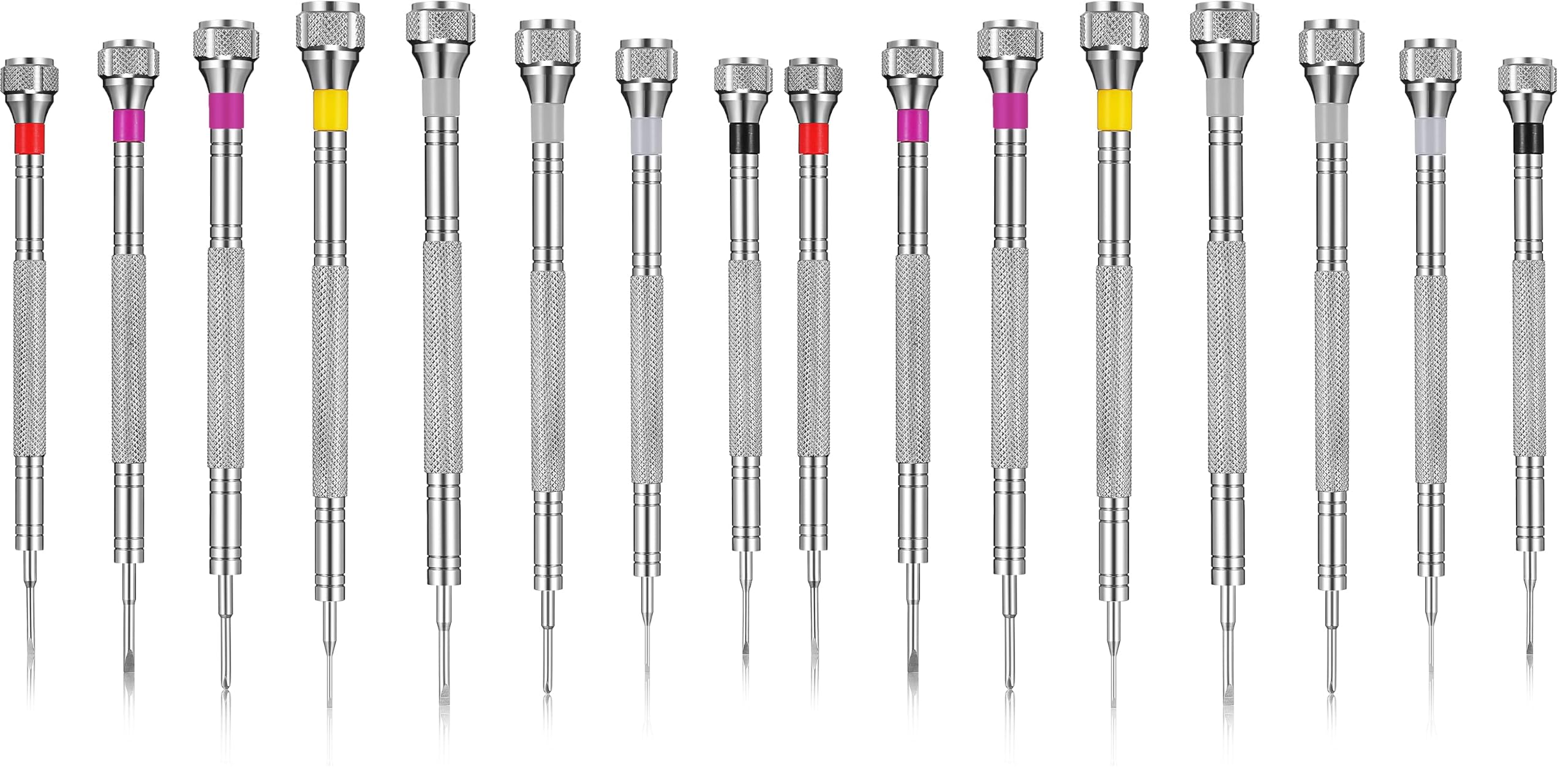 Chumia 8 Pieces Precision Jewelers Screwdriver Set, Micro Watch Repair Screwdriver Set 0.6-1.6 mm for Watch, Eyeglasses, Jewelry Work, Electronics Repair(Flathead, Phillips) (Pack of 2)