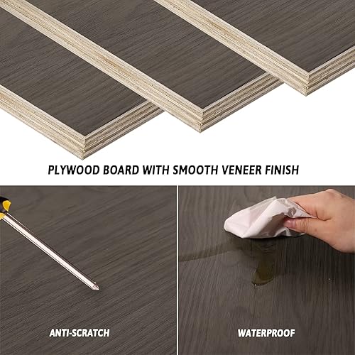 Miniatura 6 de Mesita de noche flotante con cajón y estante abierto, mesita de noche montada en la pared con gran almacenamiento, mesa auxiliar moderna de mediados