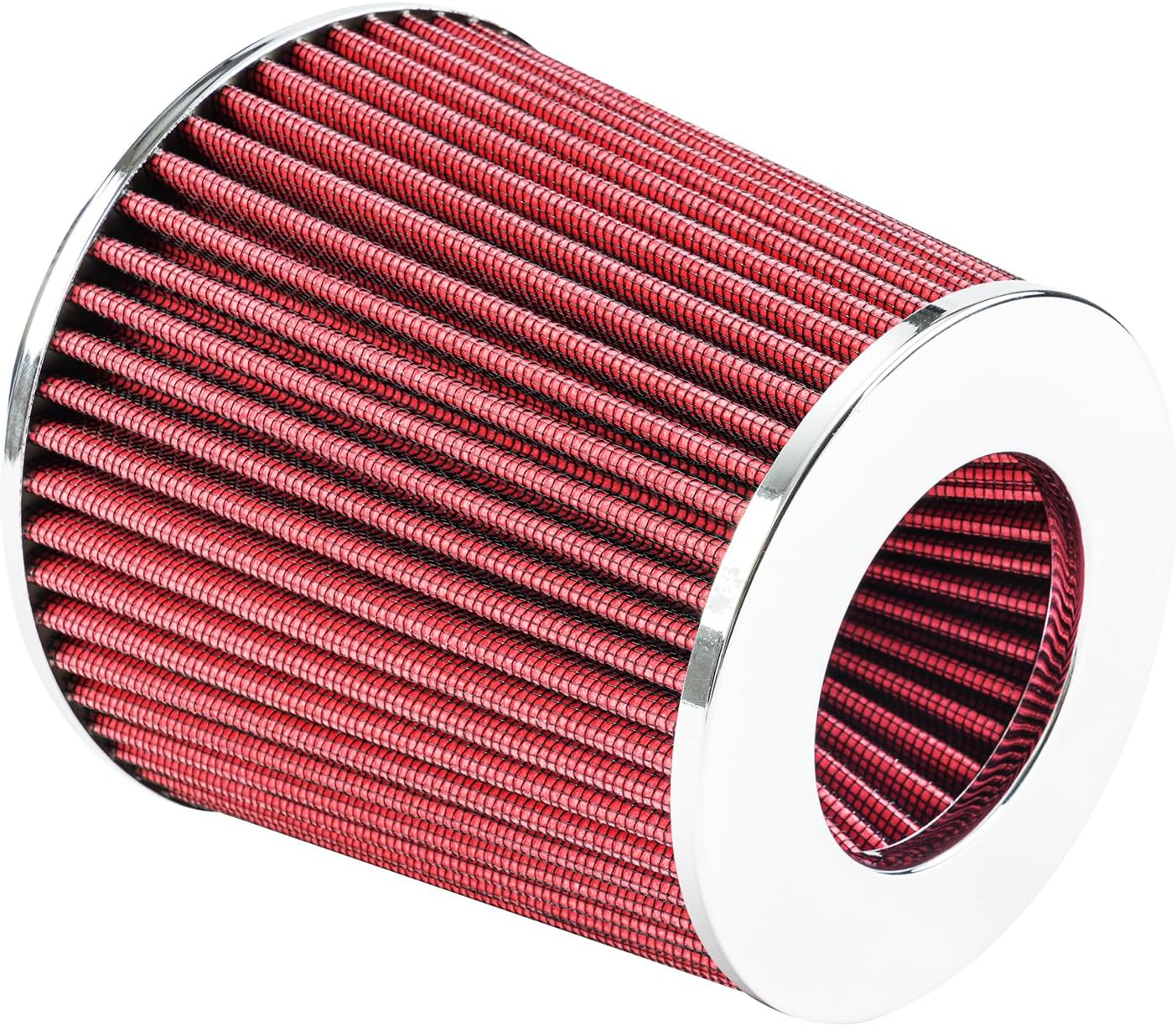 KAX Premium Washable Engine Air Filter, Universal Clamp-On Air Intake Filter, 4-Inch Round Tapered Air Intake Filter, Reusable, High Performance, 3" or 3.5" or 4"