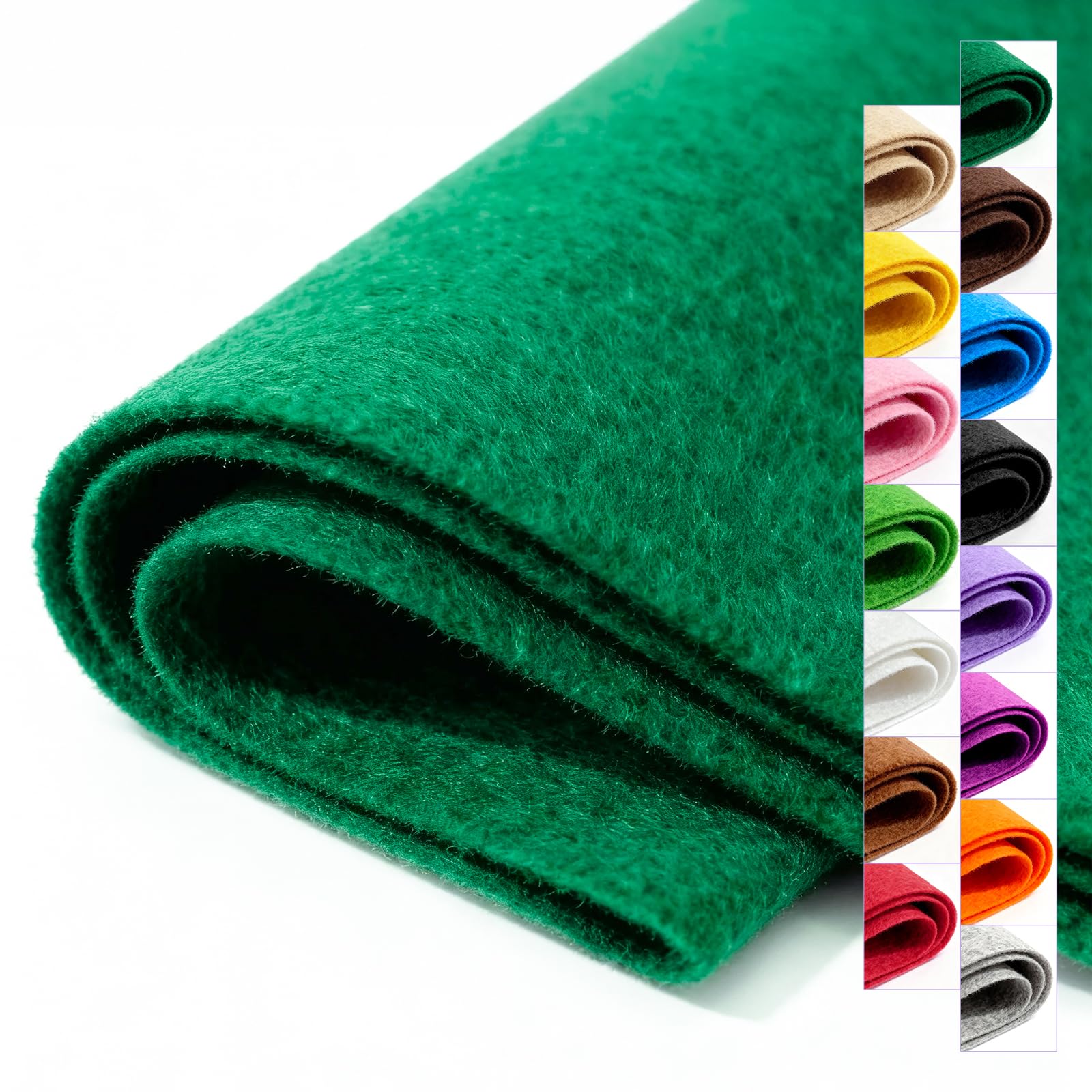 Hunter Green Stiff Felt Sheet 36'' X 36'', 1mm Large Felt Fabric Sheet