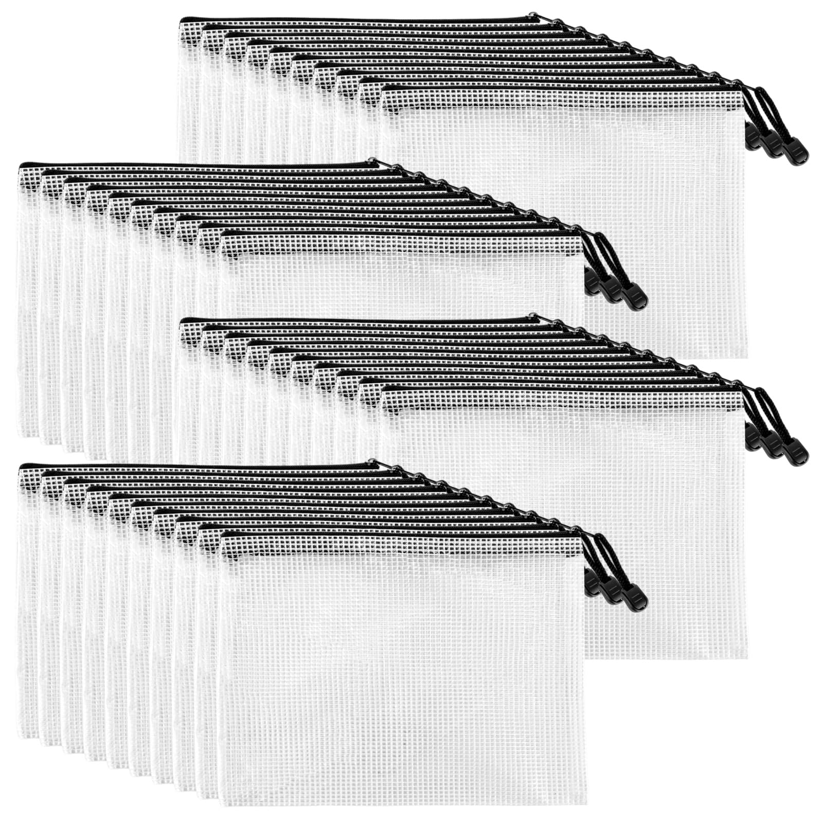 40 bolsas para documentos A5 con cremallera, impermeables, bolsillos con cremallera, bolsas con cremallera para archivos, papel, deberes, utensilios de viaje, cosméticos