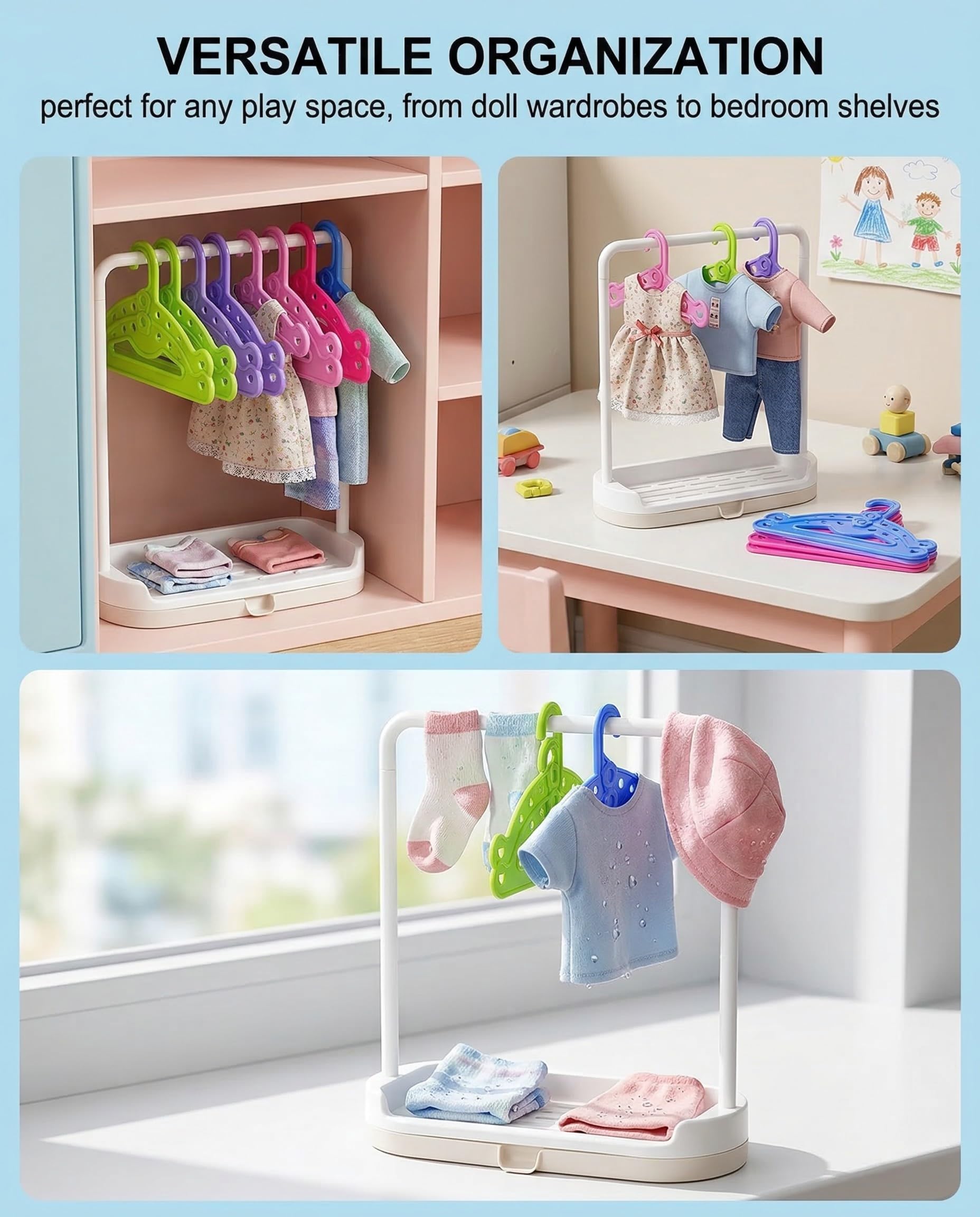 Set da 10 Appendini per Abiti di Bambole, Accessori Baby Born Compatibili