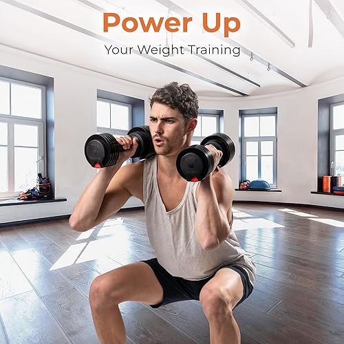 Miniatura 8 de LifePro PowerUp - Juego de mancuernas ajustables para levantamiento de pesas equipo casero de entrenamiento de fuerza construcción muscular fitness