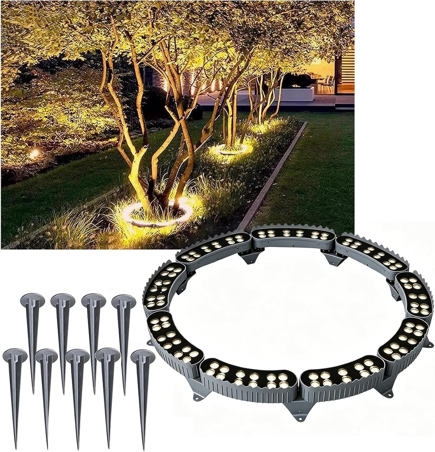k3Mq9Rw Solar Tree Lights Outdoor LED Tree Spotlights, Suitable For Palm Trees, Courtyards, And Gardens(Green,9 Packs)