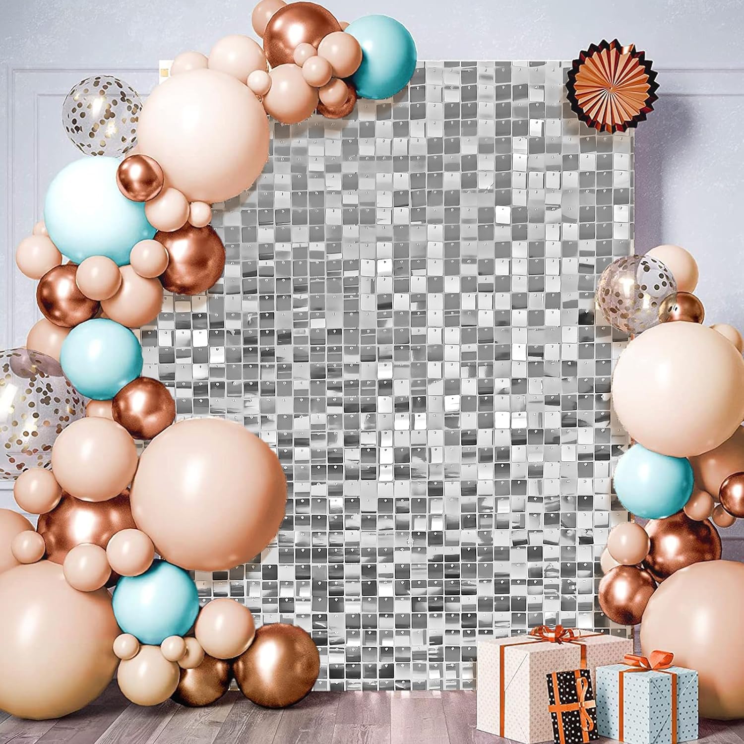 Pannelli Paillettes Lucenti 24 Pezzi – Sfondo Scintillante Per Compleanni E Matrimoni, 30x30 Cm, In Plastica Con Cornice Traslucida