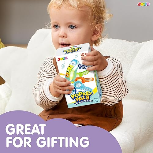 Miniatura 6 de PopKey Pals - Mordedor de llaves de coche para bebés, juego de juguetes sensoriales de aprendizaje con música y luces, juguete musical de alta