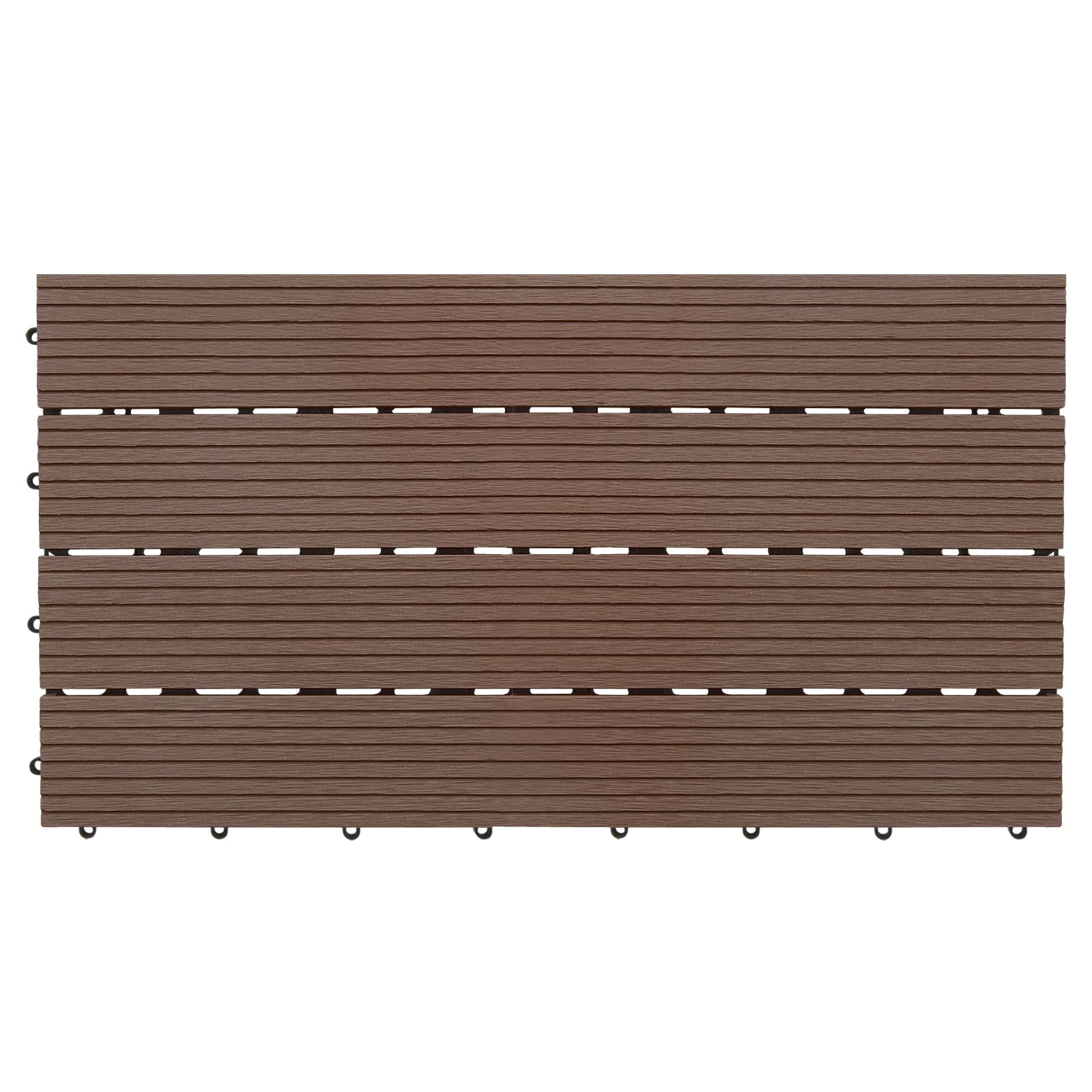 casa pura Dalle Terrasse - Dalles Terrasse Composite | Revêtement Extérieur ou Intérieur | Dalles Clipsables | pour Jardin, Piscine, Balcon | Marron foncé - 60x30cm (11 pièces)
