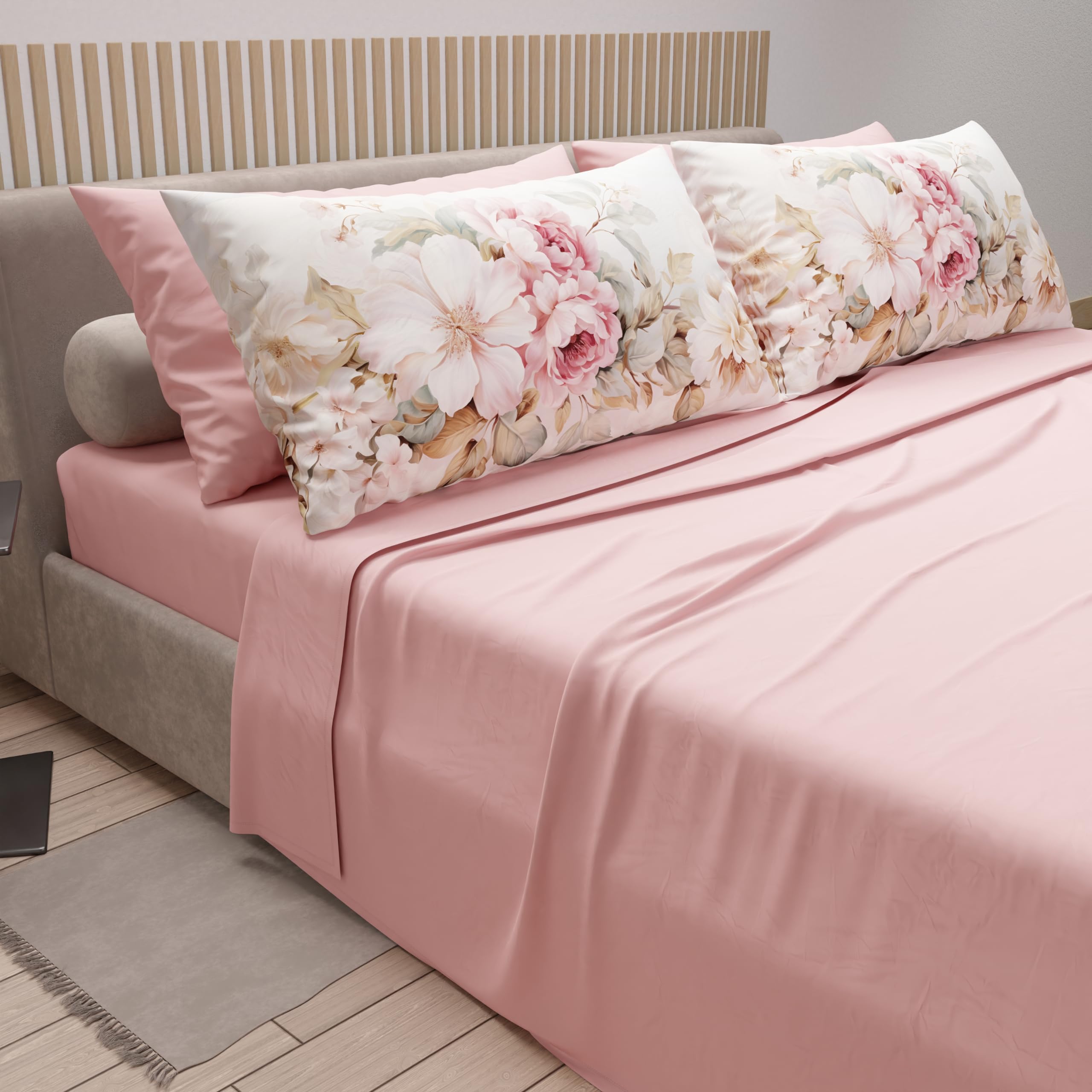 PETTI Artigiani Italiani, Cotton Sheets with Pillowcases in Digital Print, Single Bed Sheet, Single Bed Set, Provence Powder - Image 2