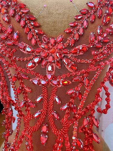 Vista 11 de Parches de encaje con cuentas a mano, disfraces, apliques con cristales de diamantes de imitación para manualidades, protege bodas, fiestas