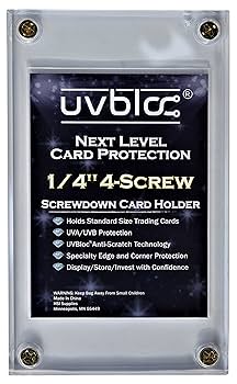 Card Holders Jetec Acrylic Card Holder Screw Trading Card Protector 35 PT Baseball Card Holder Clear Card Protectors For Baseball Football Sports Card Trading Cards Game Card Storage And Display 35 Playing