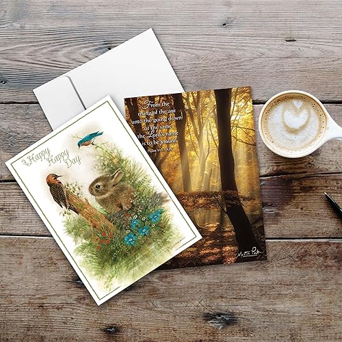 Miniatura 7 de 24 tarjetas de cumpleaños con la versión King James Scripture, Religious Blessings en caja surtido con sobres