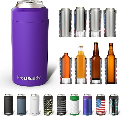 Miniatura 52 de Frost Buddy - Enfriador de latas universal Buddy, se adapta a todos, para botellas regulares de 12 y 16 onzas o de tamaño delgado, acero inoxidable