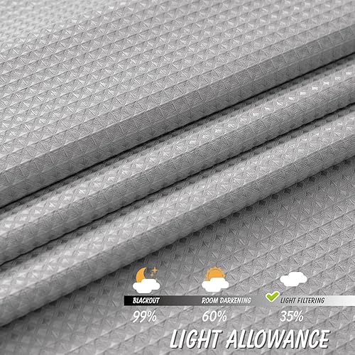 Miniatura 5 de Home Queen Cortinas grises para ventana de baño, repelente al agua, bolsillo corto para barra de cocina, 24 pulgadas de ancho x 24 pulgadas de largo