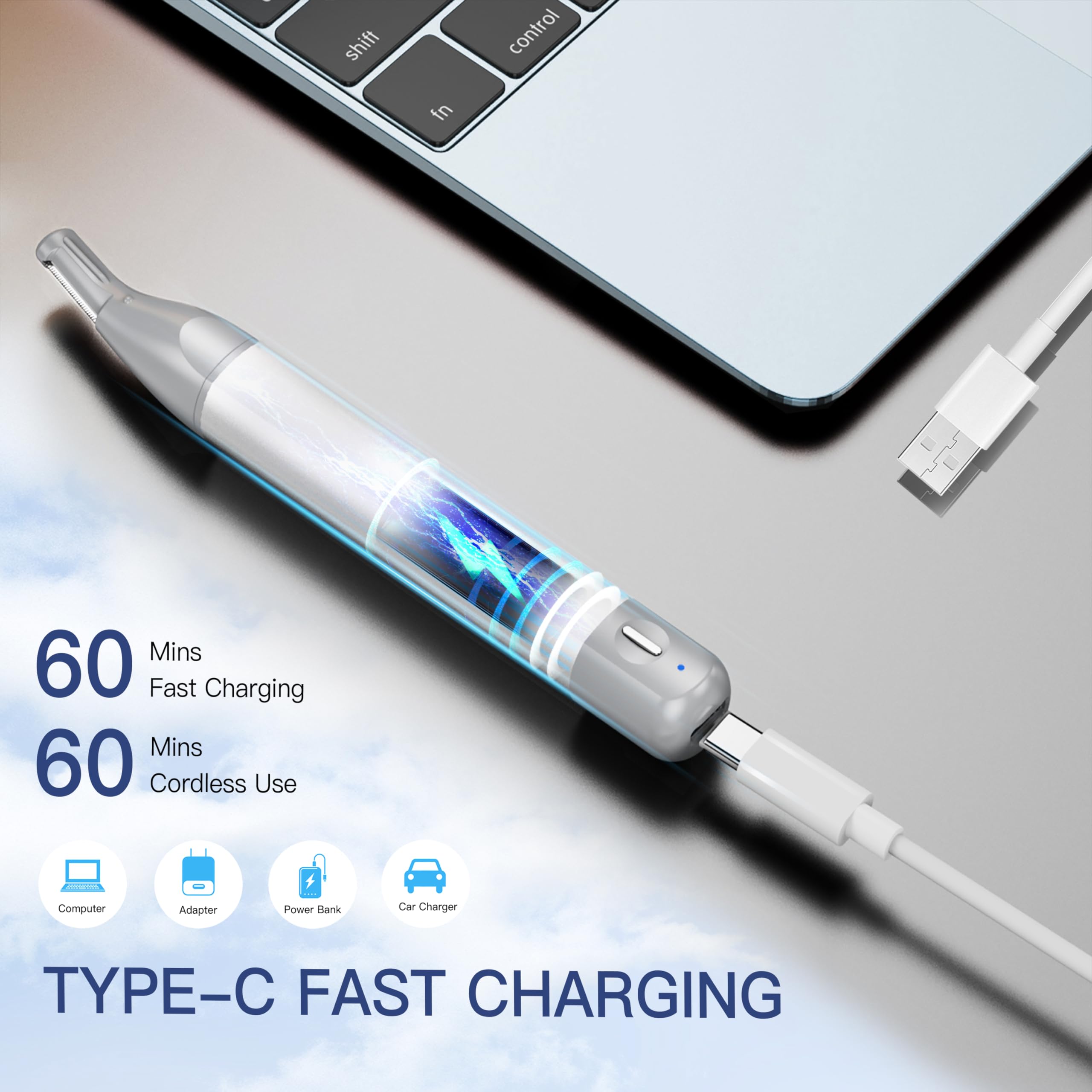 HEBECA 3-in-1 Rechargeable Facial Hair Trimmer for Women