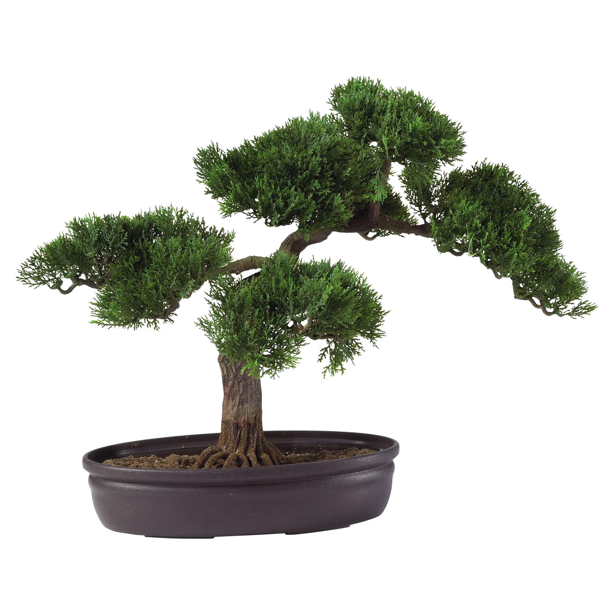 4106 16in. Cedar Bonsai Silk Plant,Green