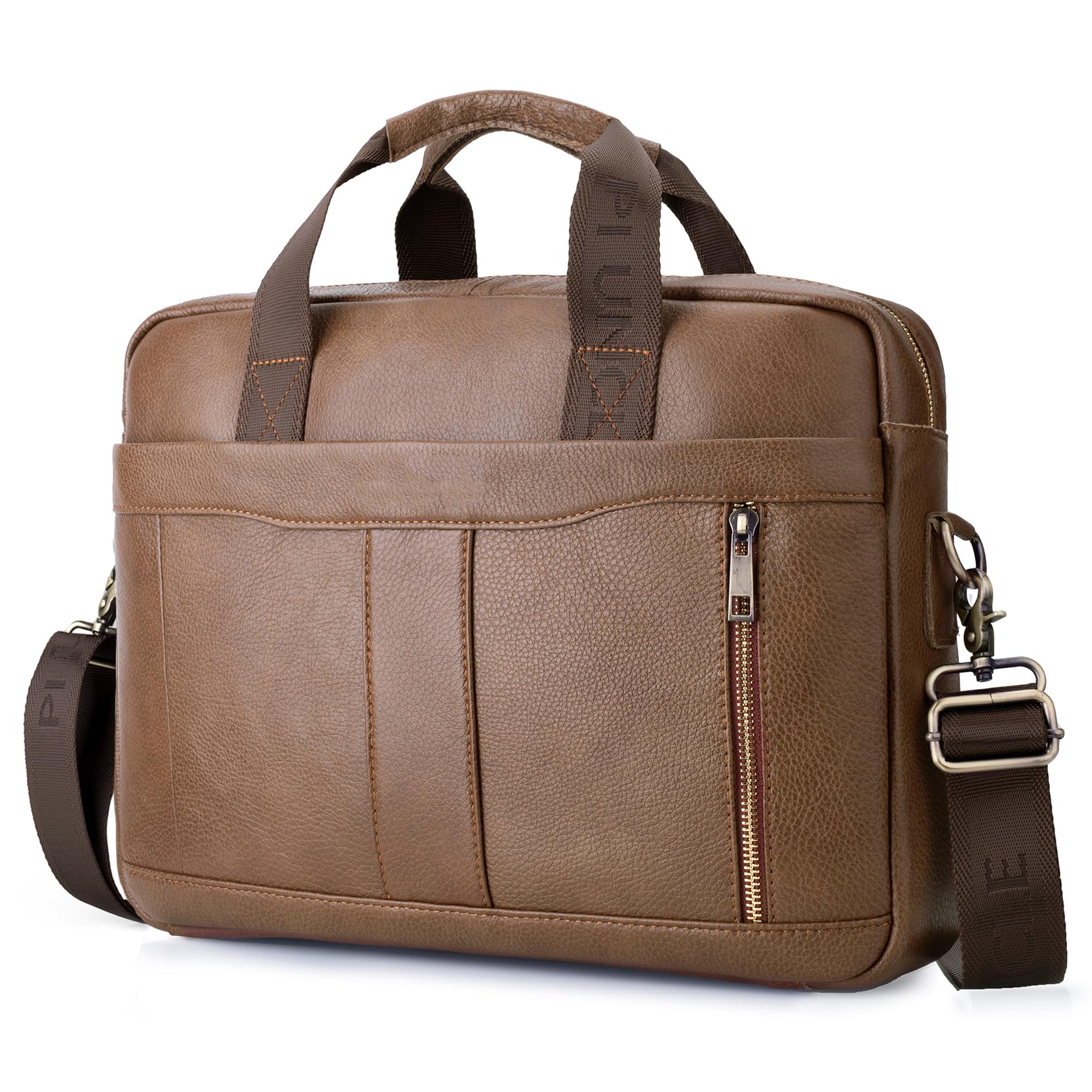 YOODI Sacoche Homme Ordinateur 15.6 Pouces Cartable Cuir Vintage Sac à Main Porte Document Malette Business Serviette Sacoche d'Affaires