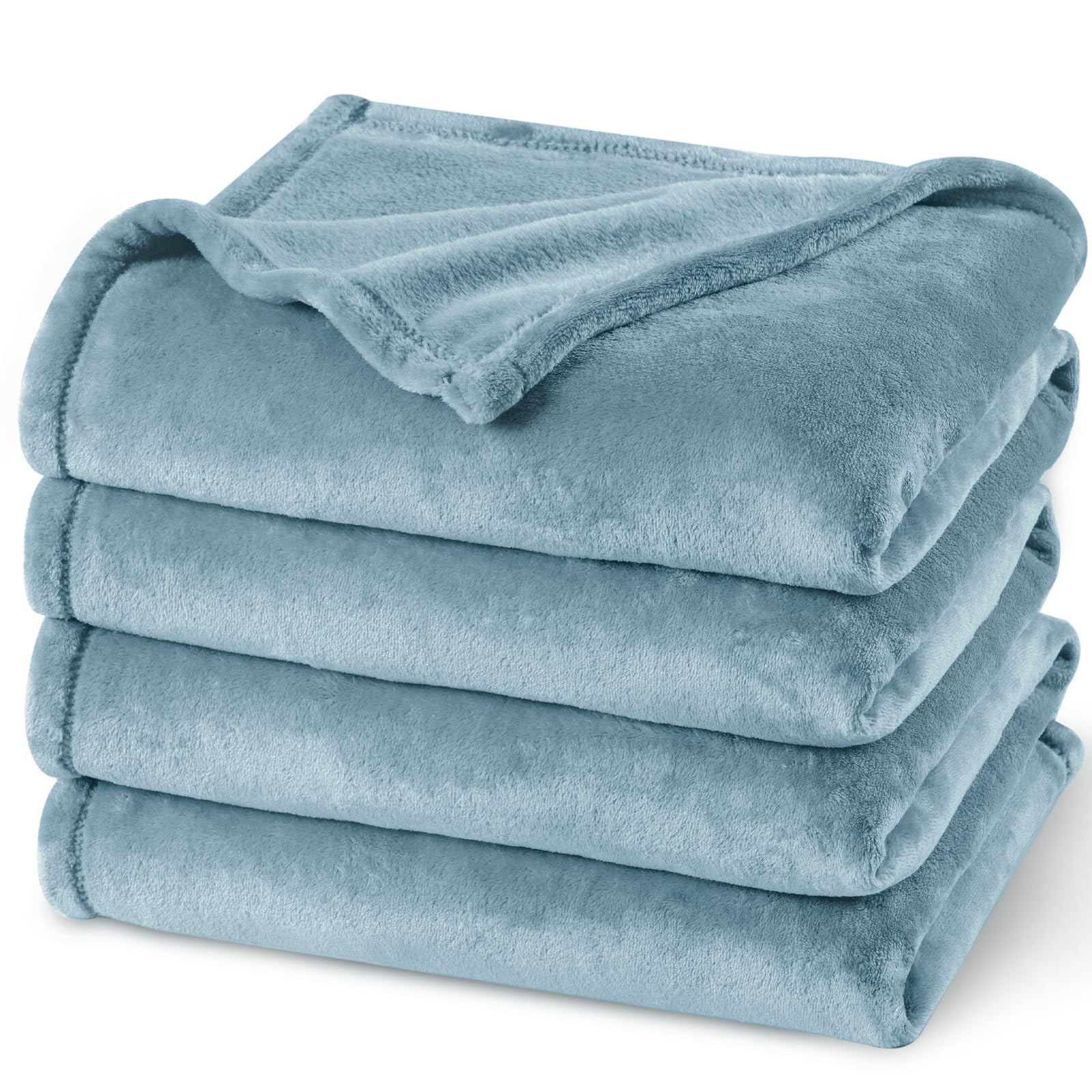 phf ultra soft fleece blanket twin size, no shed no pilling luxury plush cozy 300gsm lightweight blanket for bed, couch, chair, sofa, perfect decorations gifts, 66" x 90", dusty blue