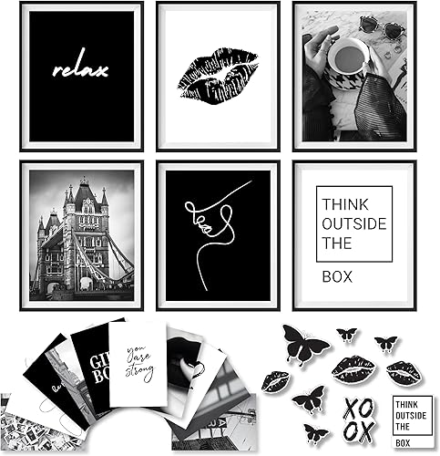 Miniatura 1 de 97 Decor Pósteres en blanco y negro para estética de habitación, decoración de pared en blanco y negro, impresiones artísticas de conejo de juego de