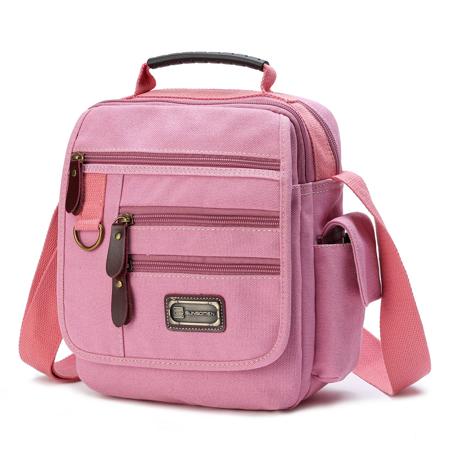 Mens bag Canvas Shoulder Bag Small Messenger Crossbody Bag Work Bag Vintage Multi-function