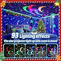 Vista 3 de COOLNIGHT Christmas Room Decor, 93 Lighting+3 Films Christmas Projector Christmas Stuff, Remote+Dimmable+360° Slient Nightlight for Baby Nursery