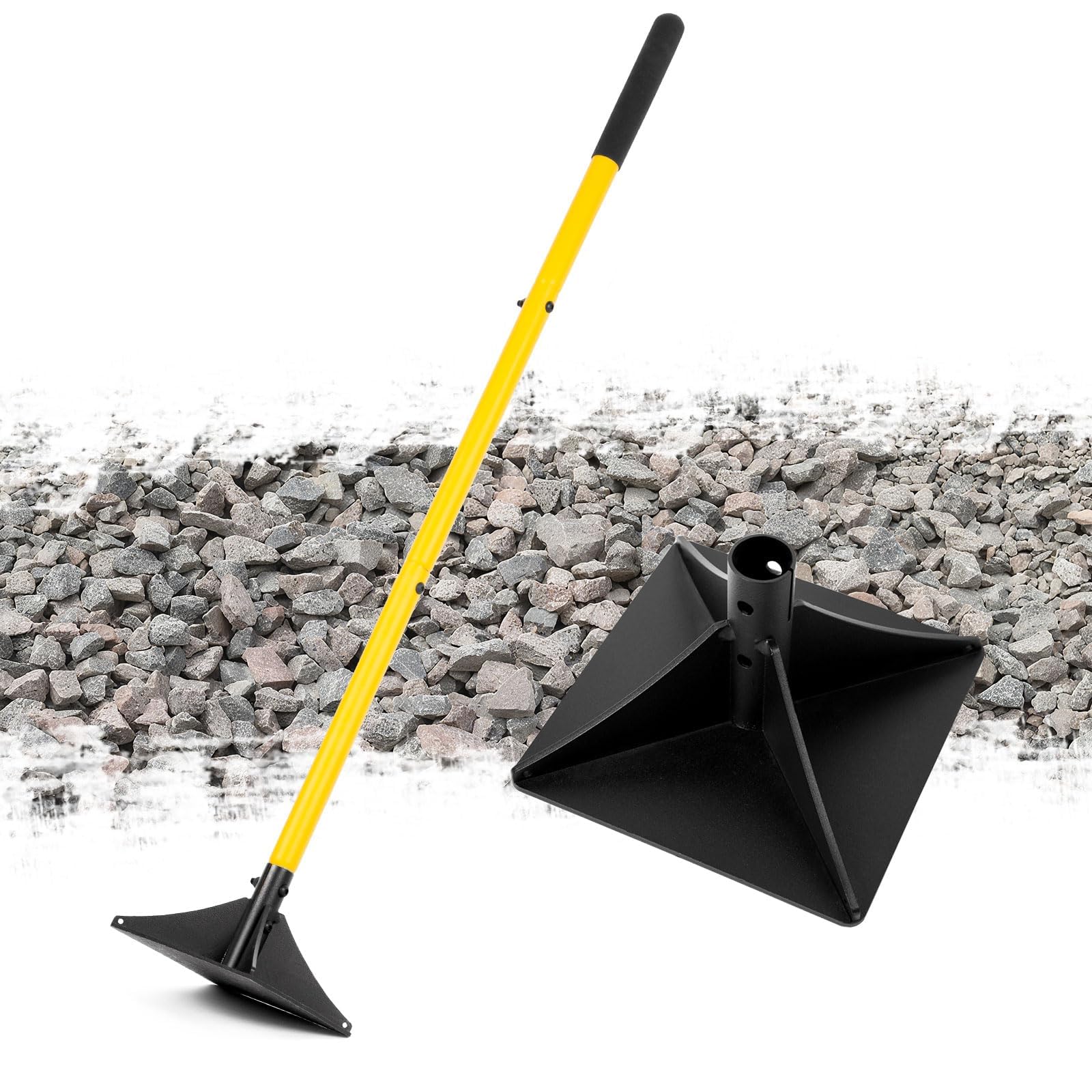BlumeTrec 25.5cm x 25.5cm Steel Tamper, Heavy Duty Hand Tamper Tool for Ground Compactor, Ideal Garden Tool for Leveling Soil, Gravel, Asphalt, Driveway, Manual Plate and Repairing Blacktop