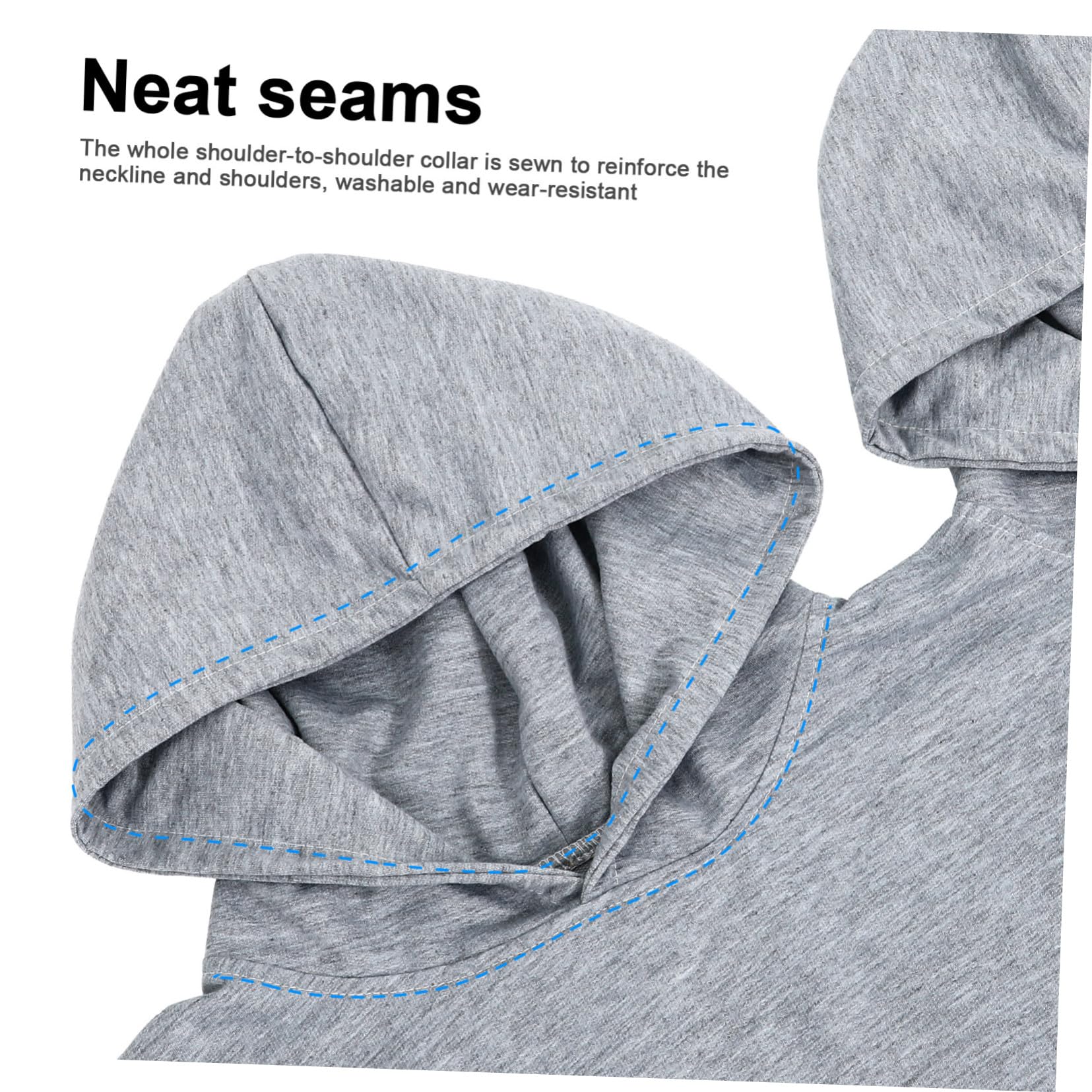 Sudadera Capucha Doble para Pareja, Oversize Gris Talla S