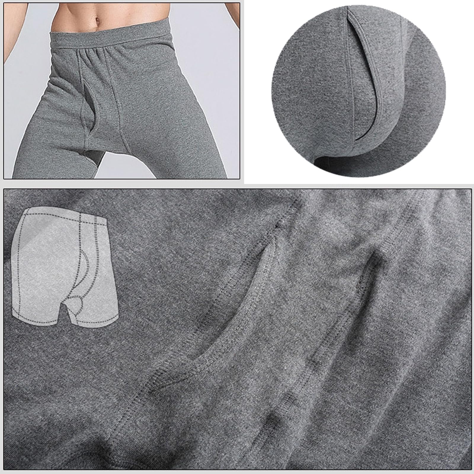 Uomo Elettrico Riscaldato Pantaloni Morbido Pile Foderato Lungo Johns, Doppio Lato Reversibile Leggings Intimo Termico Inferiore