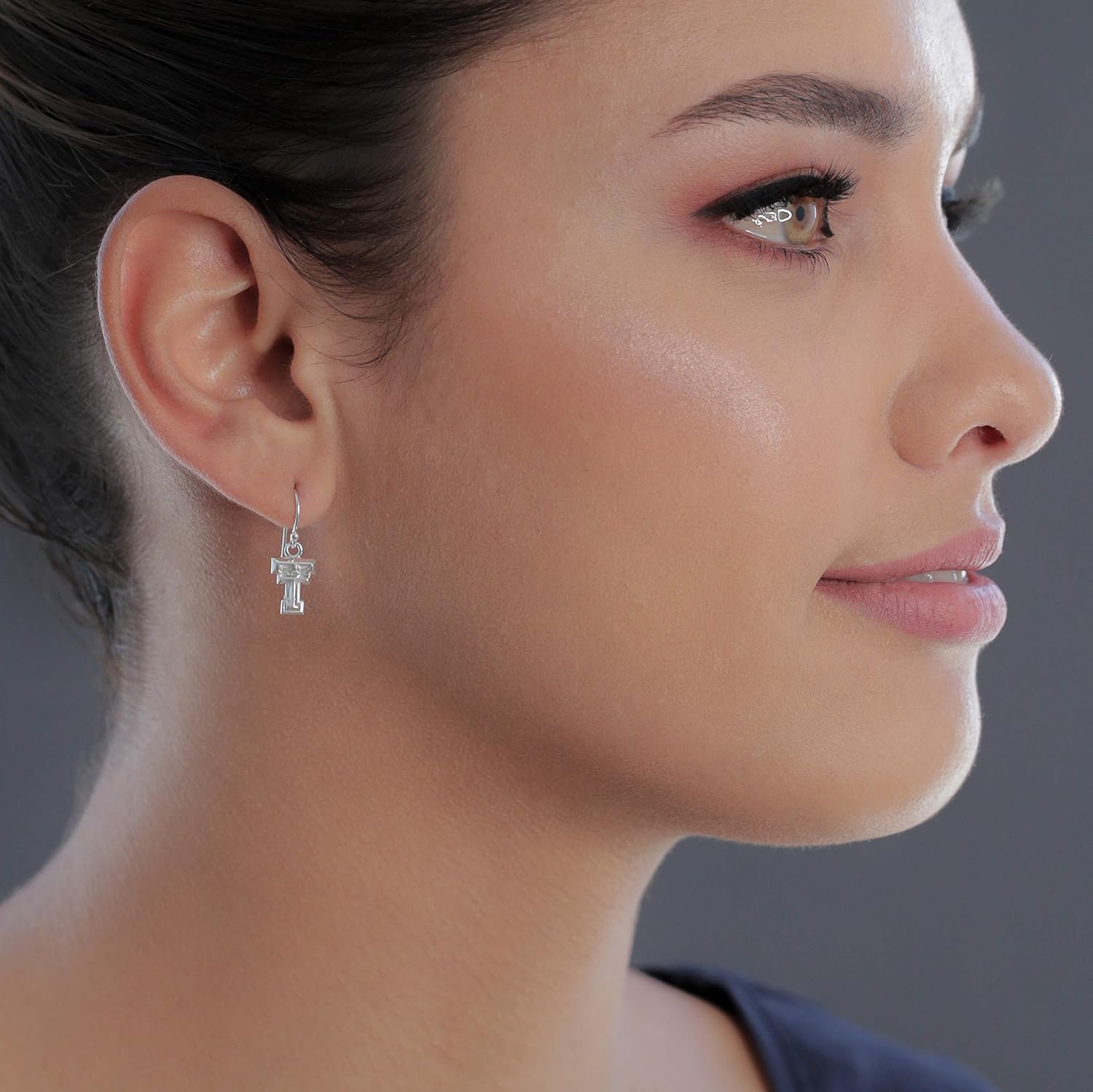 Texas Tech Dangle Earrings - Platinum over 925 Solid Sterling Silver French Earwire, Officially Licensed Jewelry Gifts for Coaches and Women Graduates, Alumni, Red Raiders Logo Charms by Dayna Designs