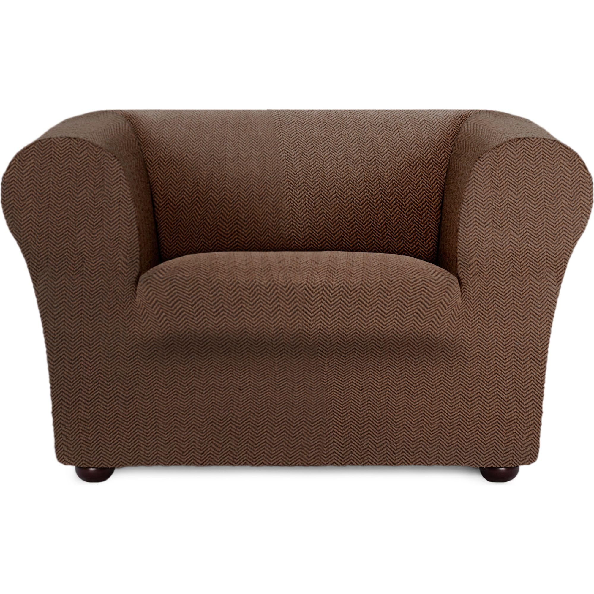 Sofa Cover 1 Seater Bi-Elastic Super Elastic Chester Klippan - Sofa Cover Brown Wear-Resistant Breathable Maximum Fit with Foams and Elastic Bands