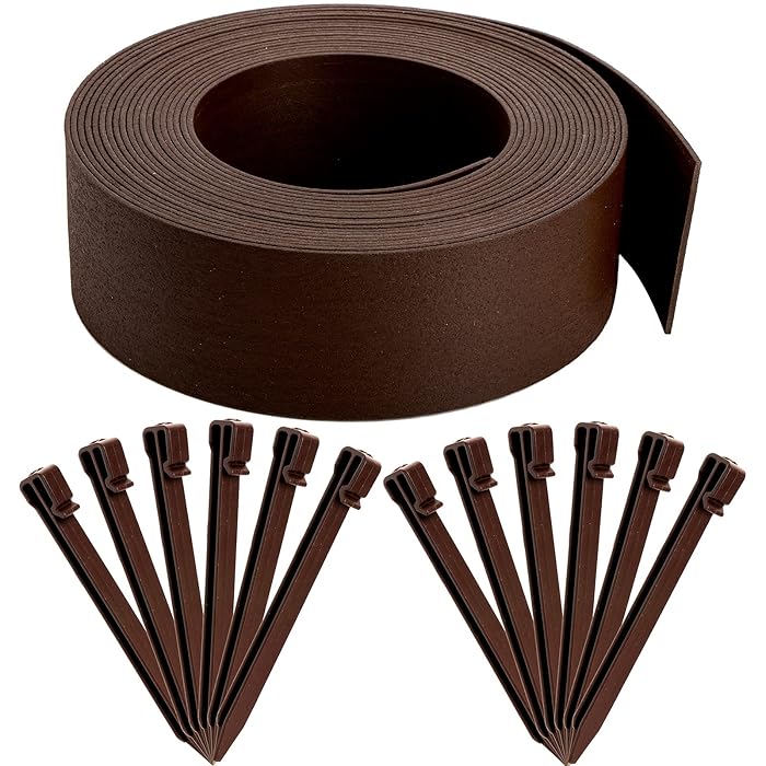 Buy Garden Wooden Fence - Wood Garden Edging Border Anti-Corrosive Wood Landscape Border Edging With A Pair Of Gloves For Gardens Lawns Balconies Courtyards Planting Fences 8 In 3 9 Ft