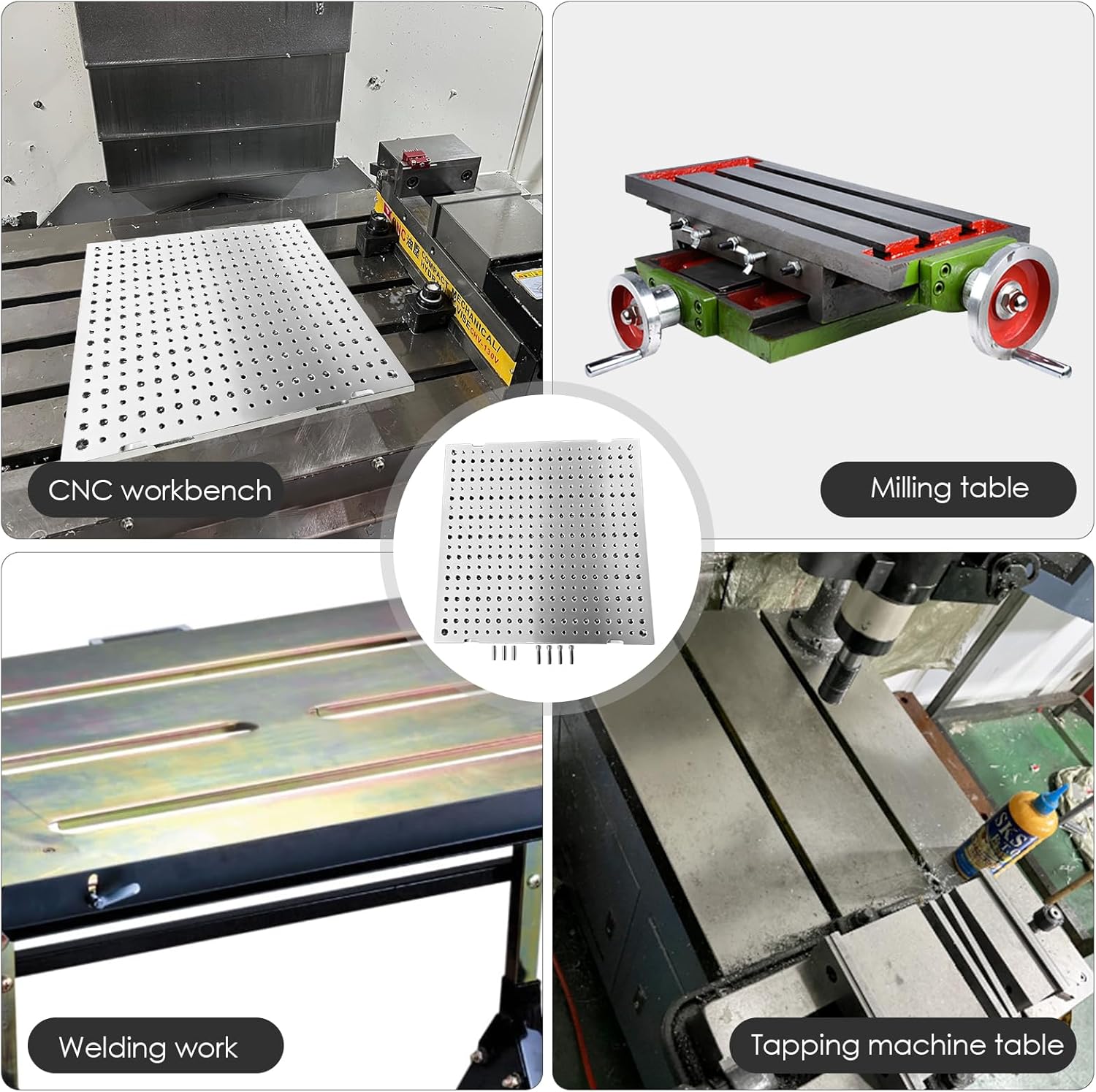 15"x15"x0.8" Aluminum 6061 Fixture Plate Jig Custom CNC Machining Manufacturing