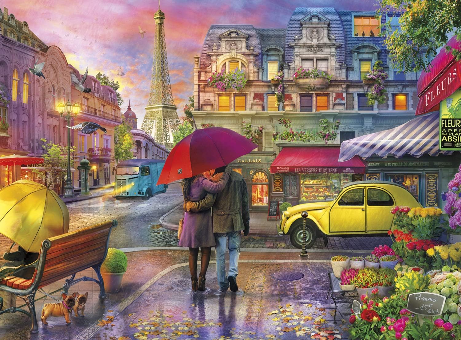 Buffalo Games Raining In Paris 1000 Piece Jigsaw Puzzle, Multi