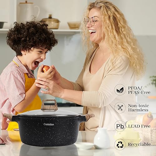 Miniatura 8 de Juego de ollas y sartenes antiadherentes de 23 piezas, juego de utensilios de cocina de granito, sin PFOA, incluye sartenes, cacerolas, plancha,