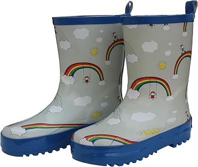 Amazon.com: Foxfire - Botas de goma para niños, color azul con diseño de  arco iris, talla 3 : Ropa, Zapatos y Joyería