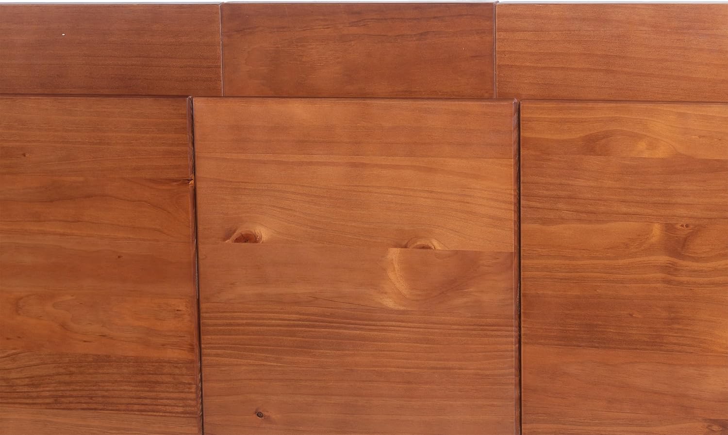 memomad Bali Slim Set: Storage Platform Bed with Drawers + Flat Panel Headboard (King Size, Caramel Brown Wood)