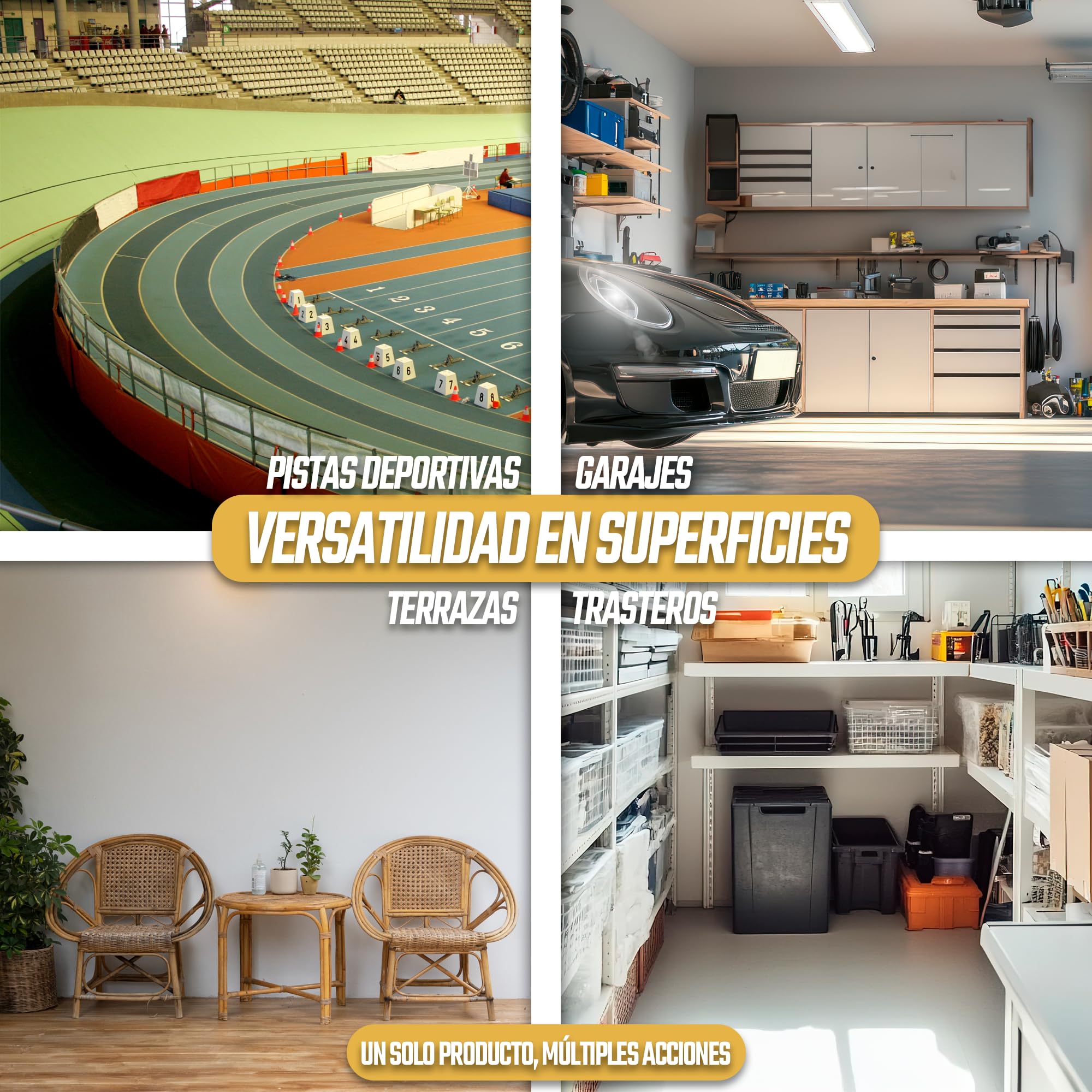 PINTURAS ECU - Pintura Suelos, Garajes y Pavimentos Deportivos en general - 4L - Acabado Mate - Protege y decora las superficies de hormigón, cemento y asfalto (Gris, 4 Litros)