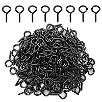Vista 1 de Negro 200 piezas Ojos Tornillo Ganchos 1 pulgada Tornillo en Ganchos Joyería Anillo de Metal