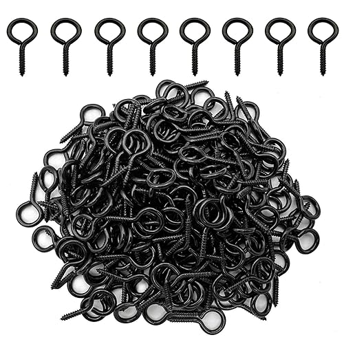 Negro 200 piezas Ojos Tornillo Ganchos 1 pulgada Tornillo en Ganchos Joyería Anillo de Metal