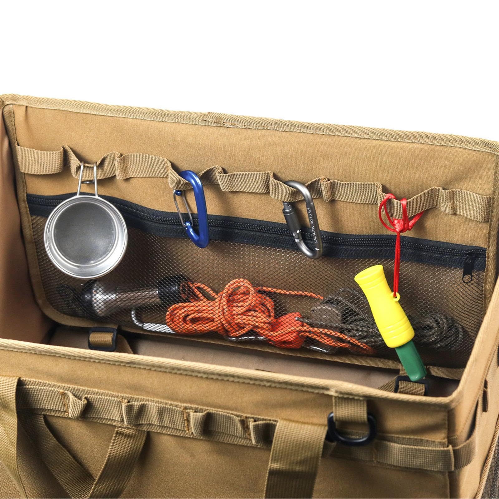 Contenitori di stoccaggio da campeggio, organizer da campeggio pieghevole | organizer per bagagliaio anticollisione, tessuto Oxford e robusta base a tavola cava, borsa da campeggio multifunzionale