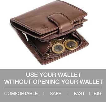 Wallet for Men UK Genuine Leather RFID Mens Wallet Coin Pocket