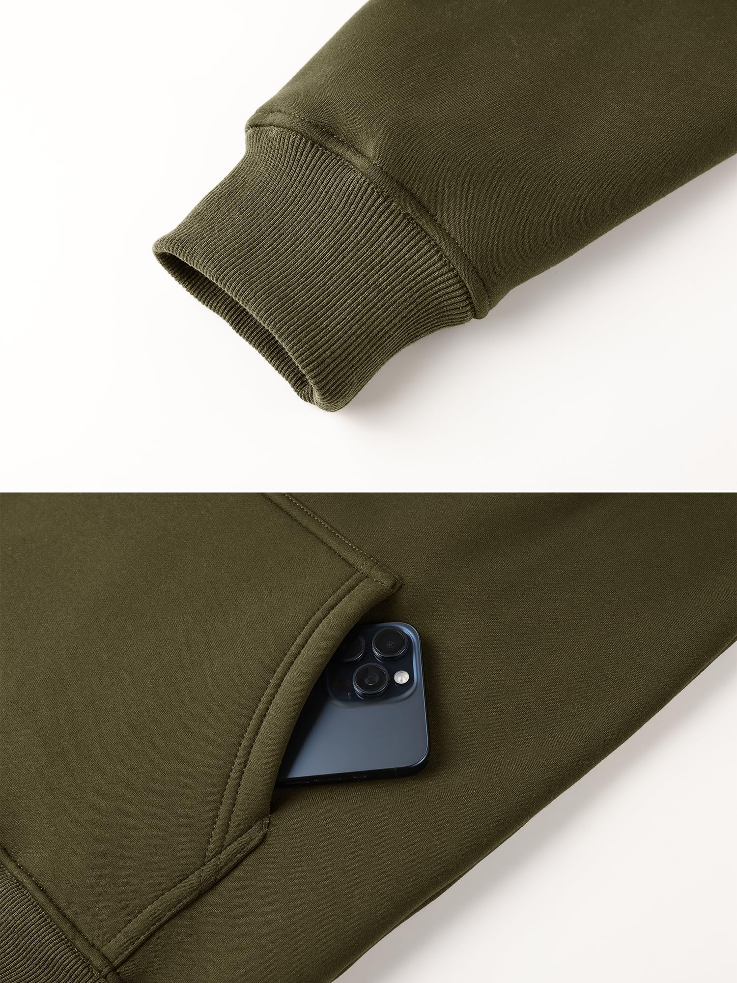 Tansozer Herren Gefütterte Winter Hoodies Sweatjacke Warme Jacken Kapuzenpullover mit Taschen