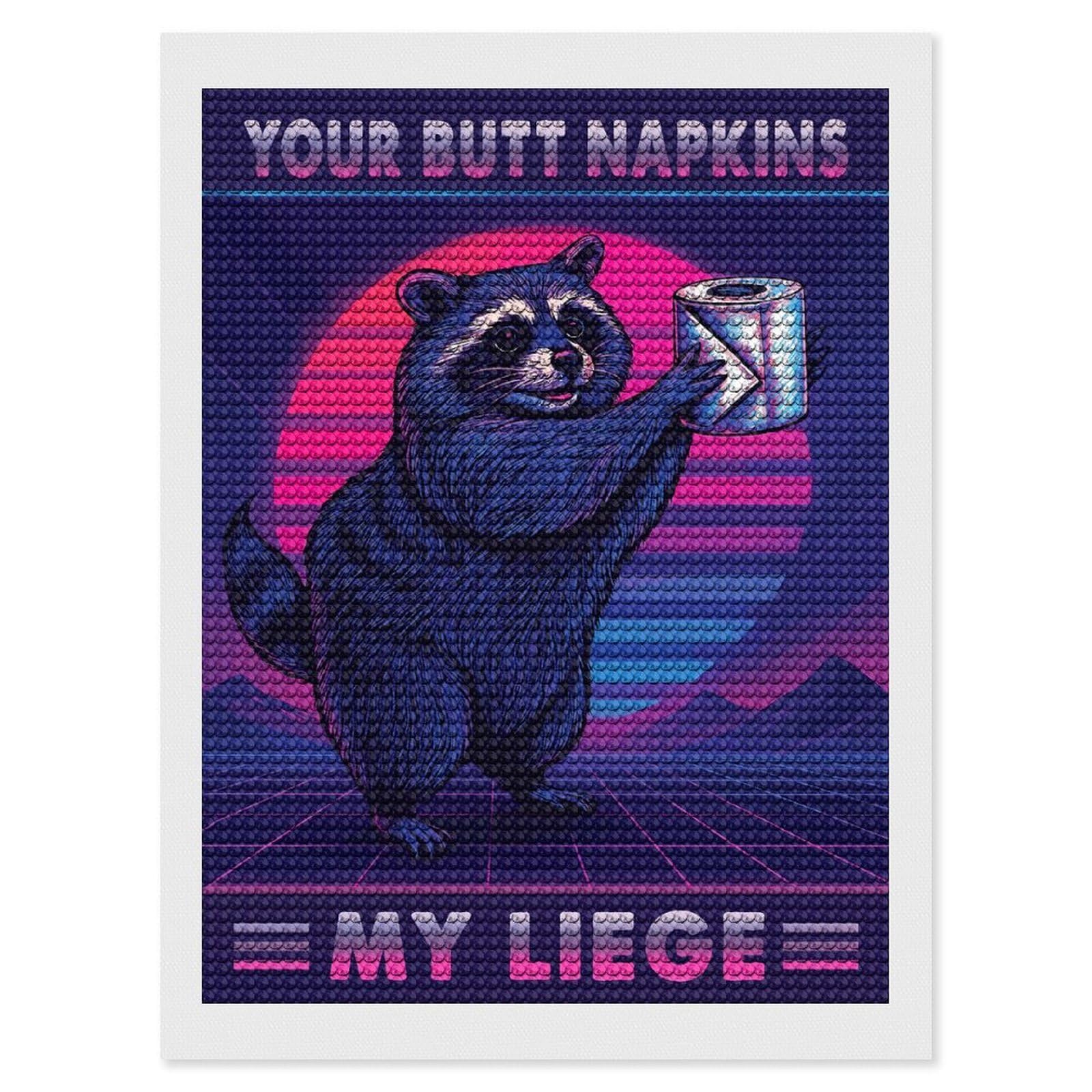 Junmoney Your Butt Napkins My Liege Diamond Painting Canvas Kit 12"x16", Adhesive Canvas, Christmas Gift, Full Kit Included, Thoughtful Present