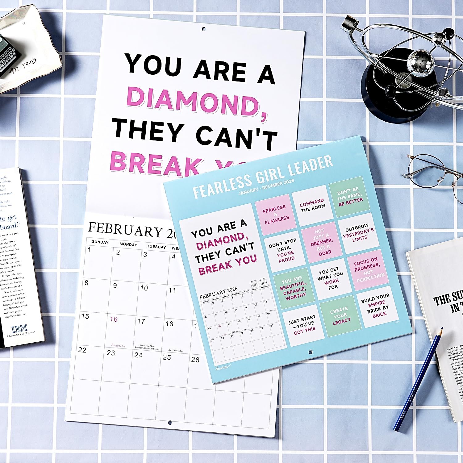 Fearless Girl Leader 2026 Wall Calendar - 12-Month 2026 Calendar, Jan. 2026 - Dec. 2026, 12" x 24" (Open), Wall Calendar 2026 with Motivational Quotes for Women, Home & Office Planning - 3 Color Pages - Image 7