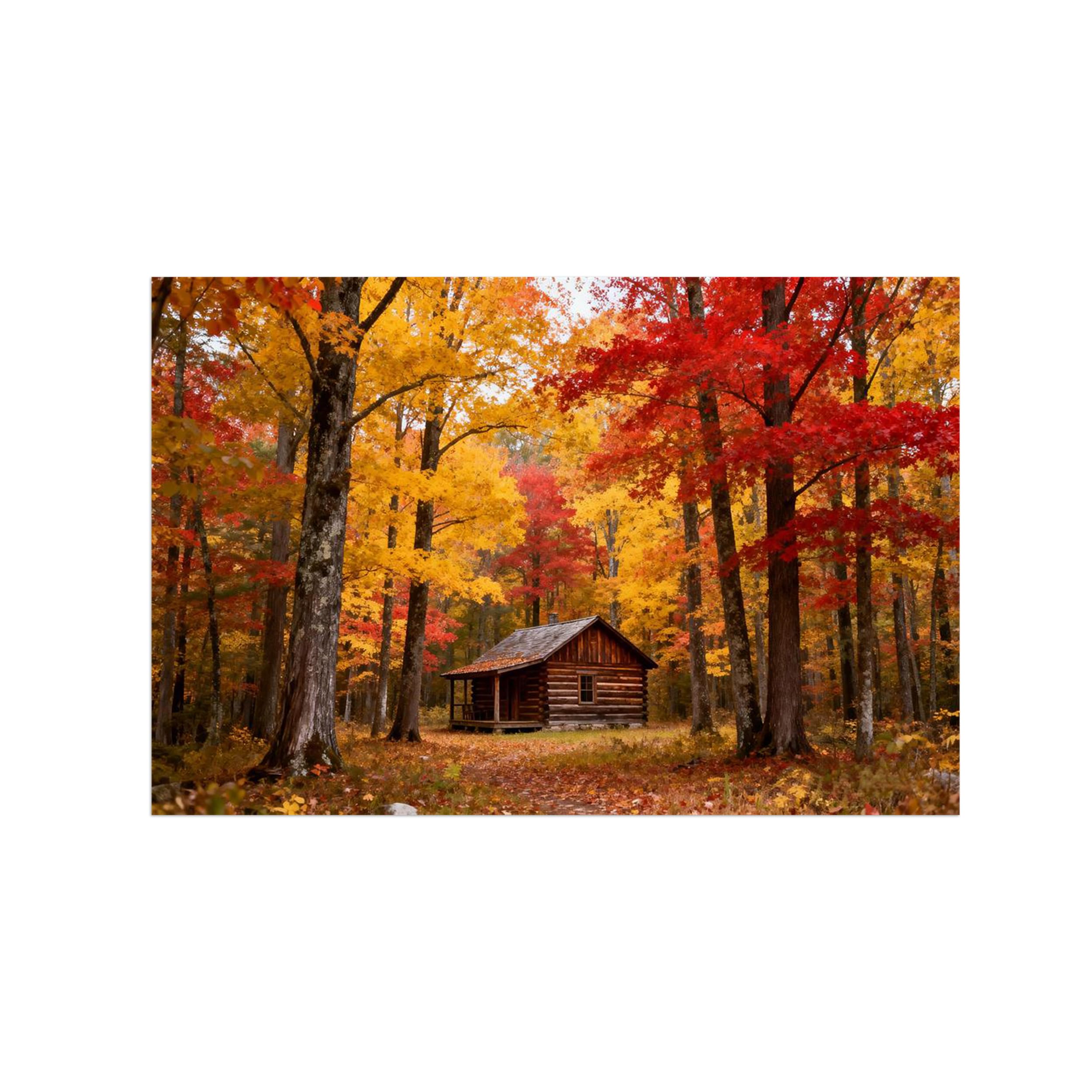 Tableau sur toile automne forêt pour décoration murale salon et chambre moderne 60x90cm