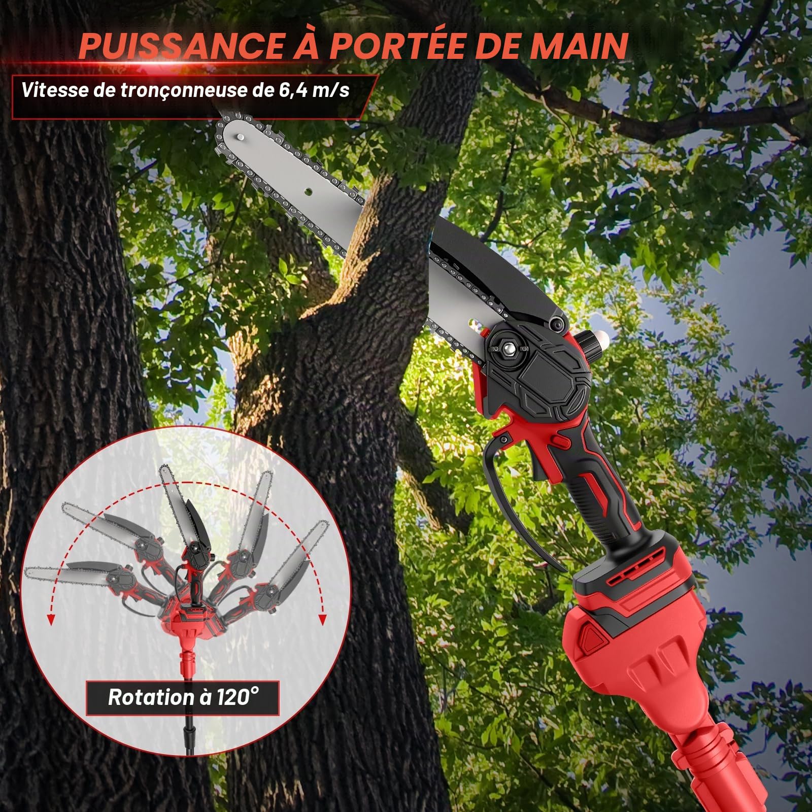 Tronçonneuse & sécateur sans fil 4 en 1 pour Milwaukee 18V (sans batterie)
